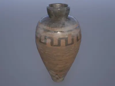 Clay Pots Low-poly 3D model