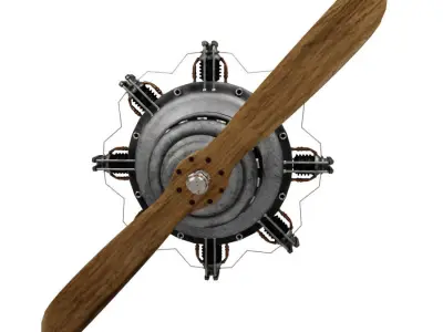 Propeller 4 steampunk wall sconce 3D model
