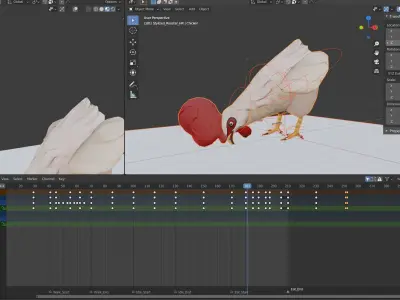 Stylized Rooster Low-poly 3D model