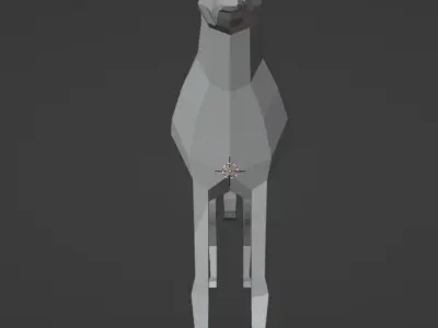 low poly borzoi dog 3D model