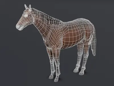 Horse Low-poly 3D model 15