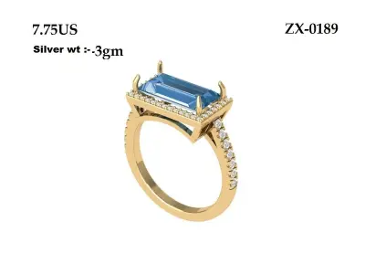 Baguette Ring 3D print model shop