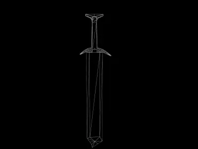 Barbarian-sword Low-poly 3D model