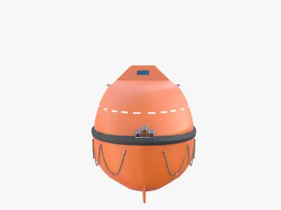 Life boat with interior V1 3D model