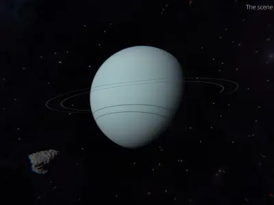  Volumetric Neptune Gas Giant with Ring System For Blender 