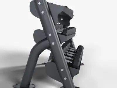 Hex Dumbbell Rack 3D model