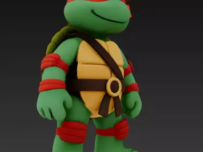 Cartoon Ninja Turtle Low-poly 3D model