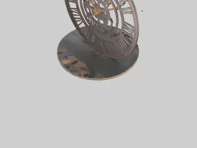 Industrial Style Wall Clock model Low-poly 3D model