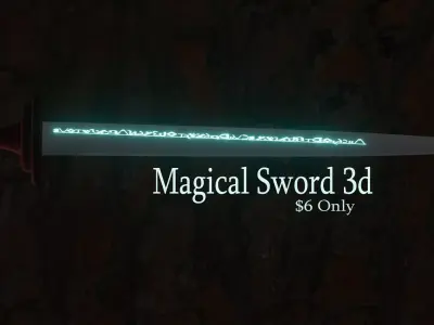 Blooming sword 3d Low-poly 3D model