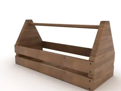 Wooden Toolbox 3D model