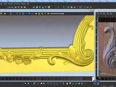 carved part frame 3D model