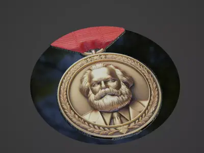 Karl Marx Medallion 3D print model buy