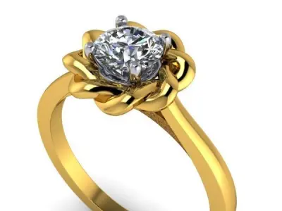 Antique Classic Decorative flower Ring 3D model 3D print model