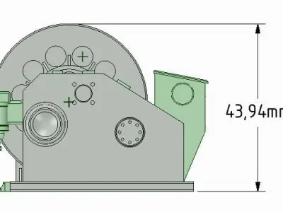 Large winch for vessel  Typ A 3D print model