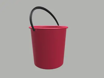 Plastic Bucket Free low-poly 3D model