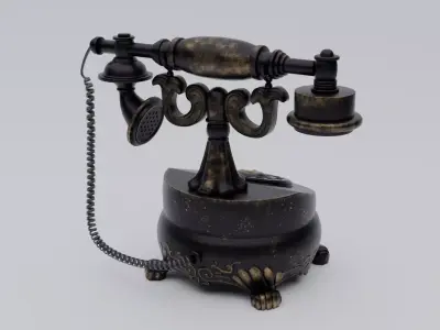 Victorian Ornamented Vintage Telephone Low-poly 3D model