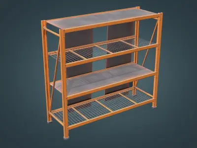 Industrial Shelf Low-poly 3D model order