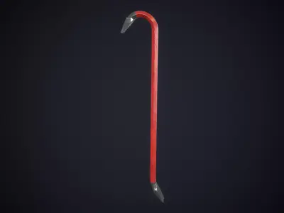 Steel Crowbar Low-poly 3D model