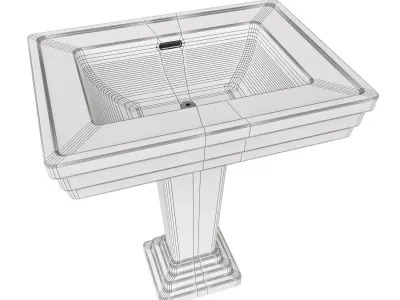 Antique Washbasin Low-poly 3D model