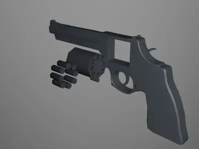 Low Poly Revolver Free low-poly 3D model