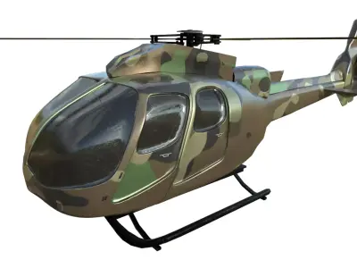 helicopter military 3D model PBR