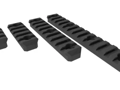 Picatinny Rail pack 3-5-9-12 Slots 3D model