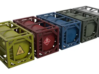 Metal Tank Collaction Low-poly 3D model
