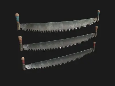 Two Man Saw Low-poly 3D model