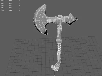 Nordic axe - PBR Low-poly 3D model