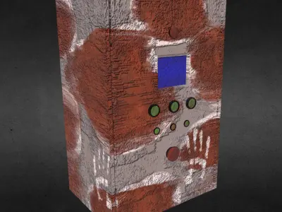 Rusty control box Low-poly 3D model