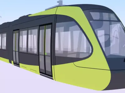 Utsunomiya tram HU300 exterior 3D model