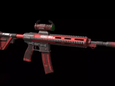 M416 Assault Rifle  Low-poly 3D model