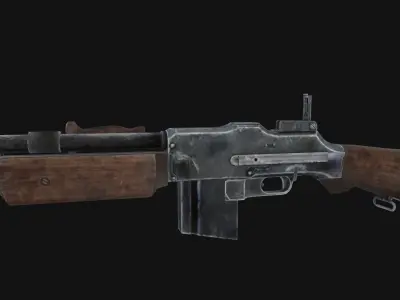 Browning M1918 Low-poly 3D model