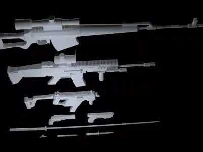 CGI Animation Weapons Pack Free 3D model