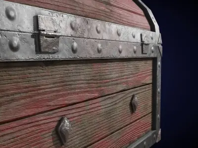 Treasure Chest Low-poly 3D model