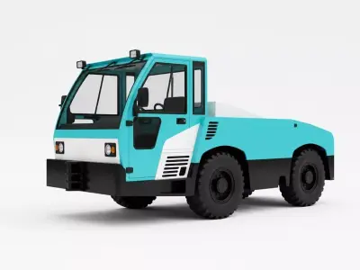 Aircraft Tow Tractor Airport Ground Support Asset 3D model