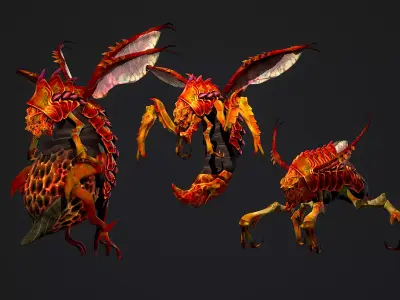 Insects family pack Zbrush models 3D model