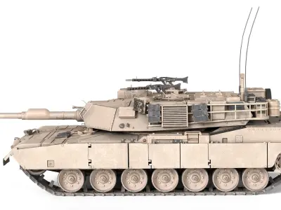 M1A1 Abrams MBT Low-poly 3D model