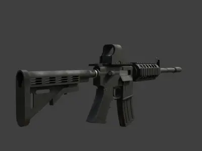 Detailed M4 Carbine Assault Rifle With Holographic Sight 3D model