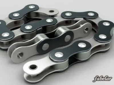 Bicycle chain links 3D model