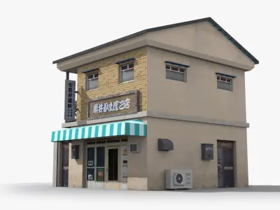 Japanese House x7 Low-poly 3D model