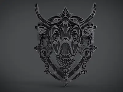 Dark Horse Shield Low-poly 3D model