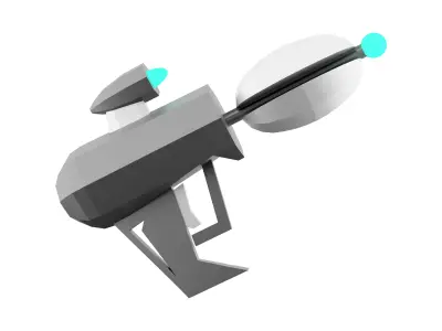 3d Futuristic Sci-Fi Assault Pistol low-poly icon 3D model purchase