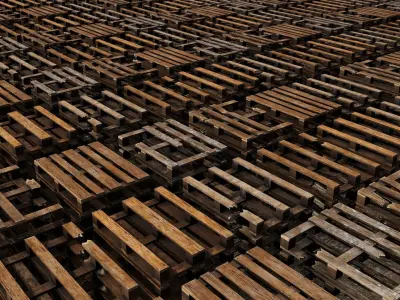 Wooden Palletes Free low-poly 3D model