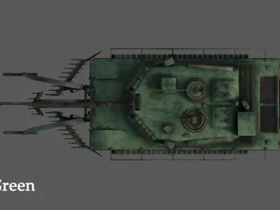 Tank Abrams MinePlow Extra Defense Desert USA Low-poly 3D model