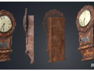 Wall Clock 2 - Clocks 1900s 3D model