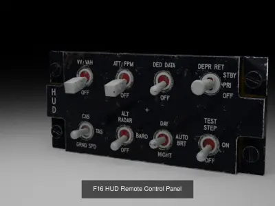 F16 Right Side Console Collection 3D Model Pack