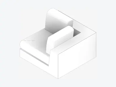 Seat - Sofa - Simplicity - Comfort - Corner Low-poly 3D model