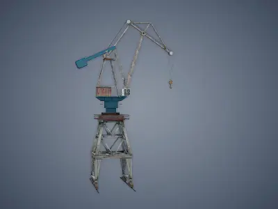 Dock crane Low-poly 3D model order