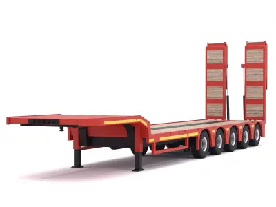 LowBoy Trailer 3D model Textured